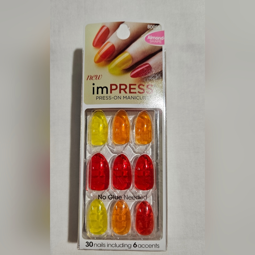 imPRESS Press-On Manicure - Vibrant Red and Yellow